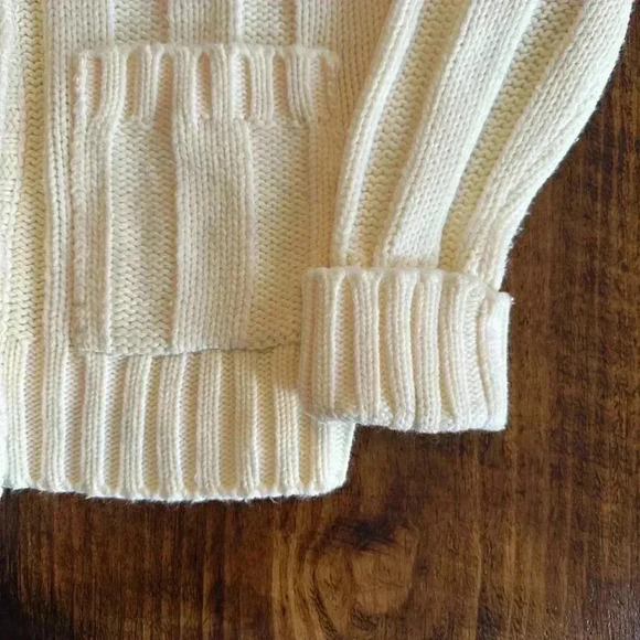 Vintage 1960’s Cream Acrylic Sweater Cardigan with Shawl Collar - Picture 6 of 6